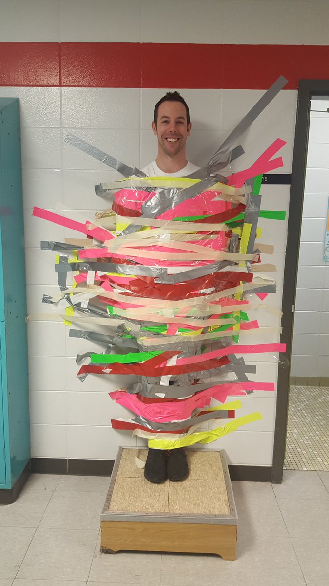 FrcGutermuth's tweet photo. The HYPE of the day at Gutermuth Elementary School was taping the Principal, Laura Mullaney and Nick Scholle, PBIS Coach to the wall for Heart Healthy Heroes. Our student's raised $1,524.00 towards saving lives! @JCPSKY, #GutermuthPride, #wearejcps and #Jcps_FRYSC! https://t.co/ZzNOxL7Jt0