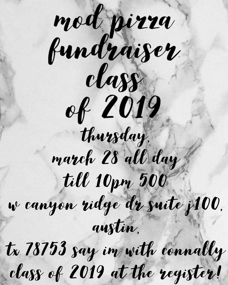 COME OUT TO SUPPORT OUR CLASS TODAY @ MODS PIZZA ALL DAY UNTIL 10 PM!!