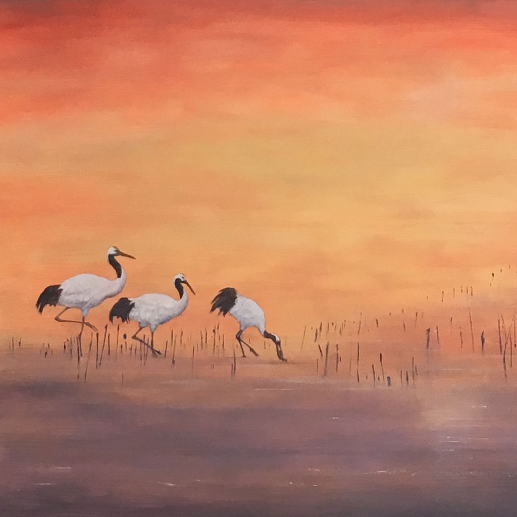 mingartgallery's tweet photo. Sold! Original painting, ‘Fishing in the Lake of Abundance’ by Jasmine Mercer @treefrogillustration  is flying off our wall into a new home! Pop in to see more of Jasmine’s work or visit our online shop https://t.co/Y6LfhC42Or #soldart #painting #gallery #cranes #contemporaryart https://t.co/xL0GAPqT5C