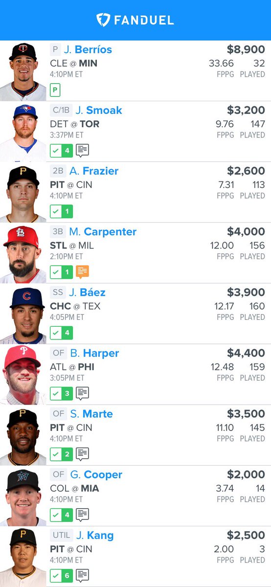 themlbfanduel tweet picture