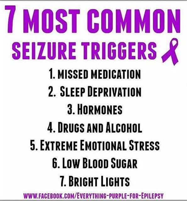 Seizure_Support's tweet photo. COMMON SEIZURE TRIGGERS https://t.co/gJDKkNMm08