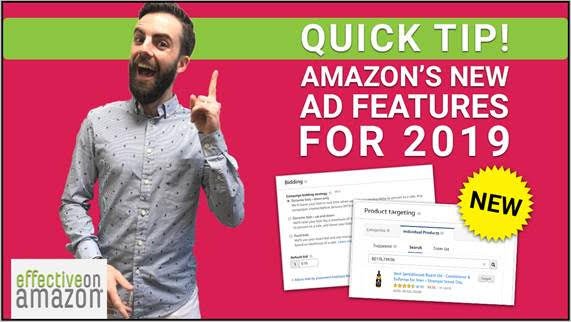 EffectiveAmazon's tweet image. Quick Tip! 3 New #AmazonAdvertising Features for 2019! youtu.be/vbXGgltwdl8. Here’s a run-down of the new ASIN targeting, dynamic bidding, and placement bidding features that help #AmazonSellers increase ad impressions and clicks. Watch it now!