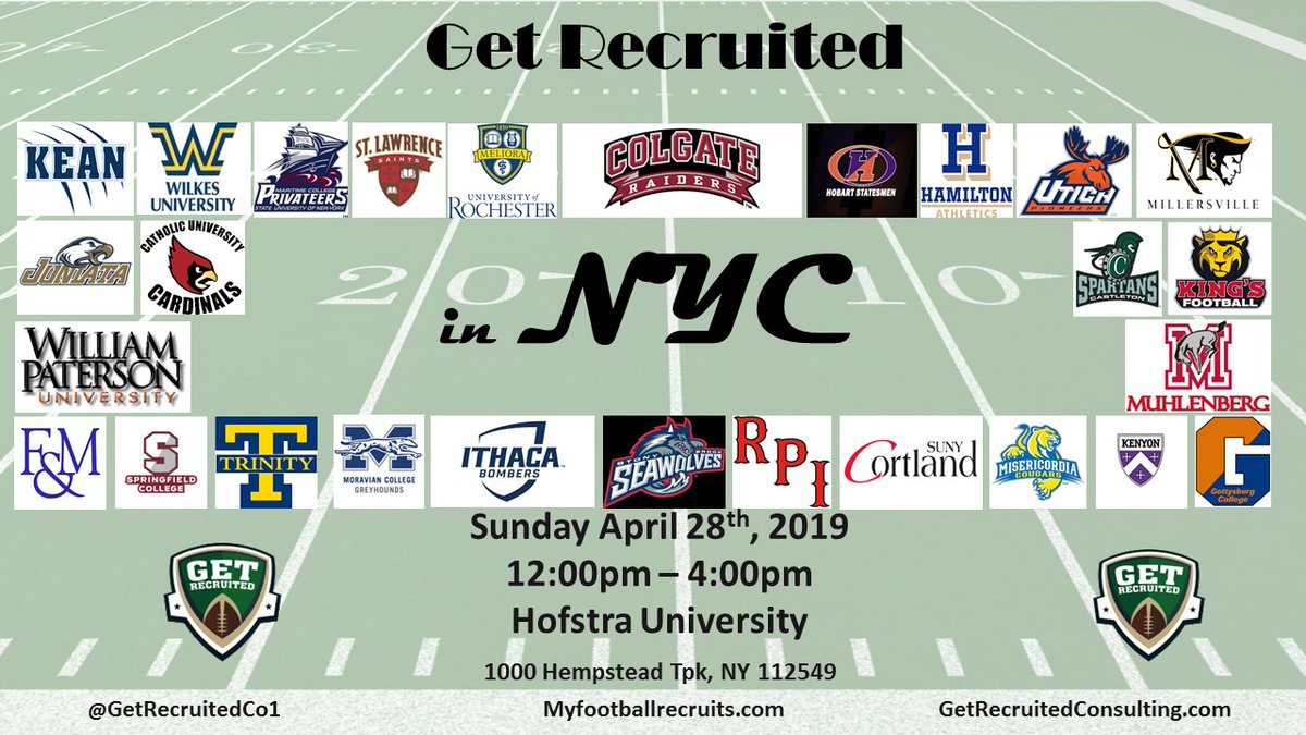 Get Recruited and be coached to play better at our April 28th Showcase at Hofstra University.  All details are in the link and flyer.  Signup today !
myfootballrecruits.com