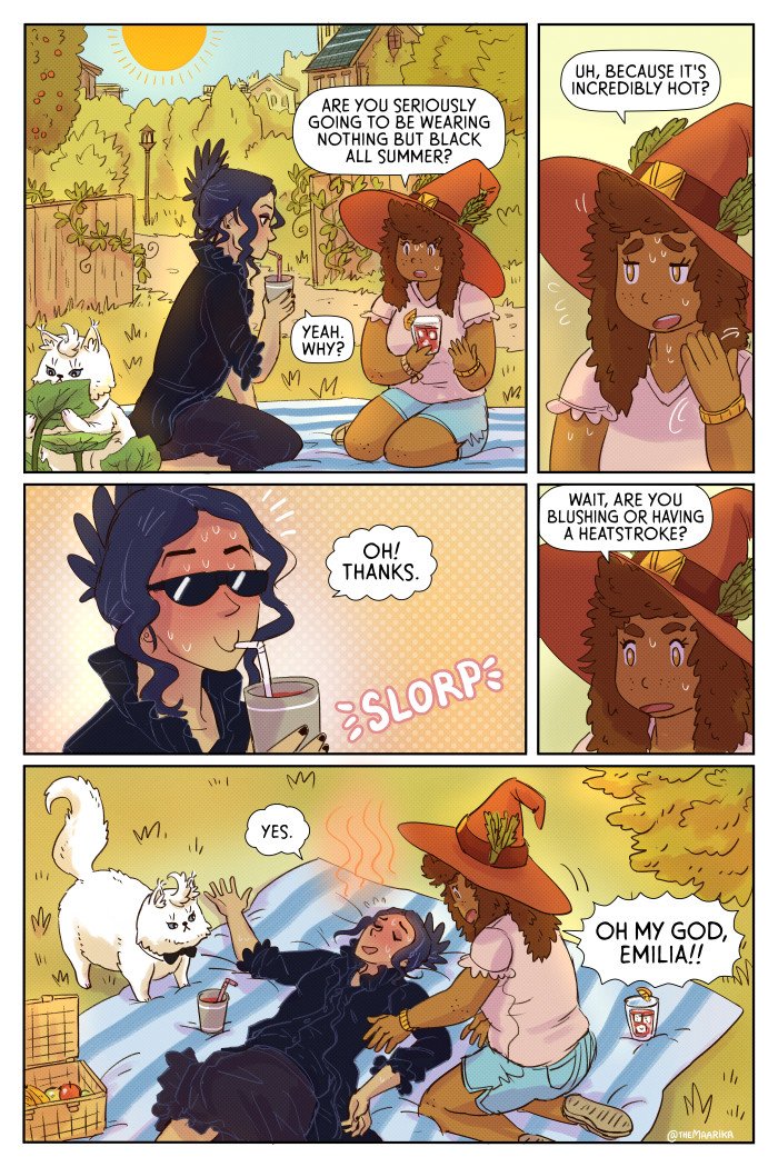 Check out my webcomic Sunny and Rainy. ⭐️ ?️?
It's about sapphic witches, Halloween and learning college-level witchcraft. Also there are magical succulents. Updates bi-weekly on Wednesdays.
https://t.co/gBiXal1Bqt