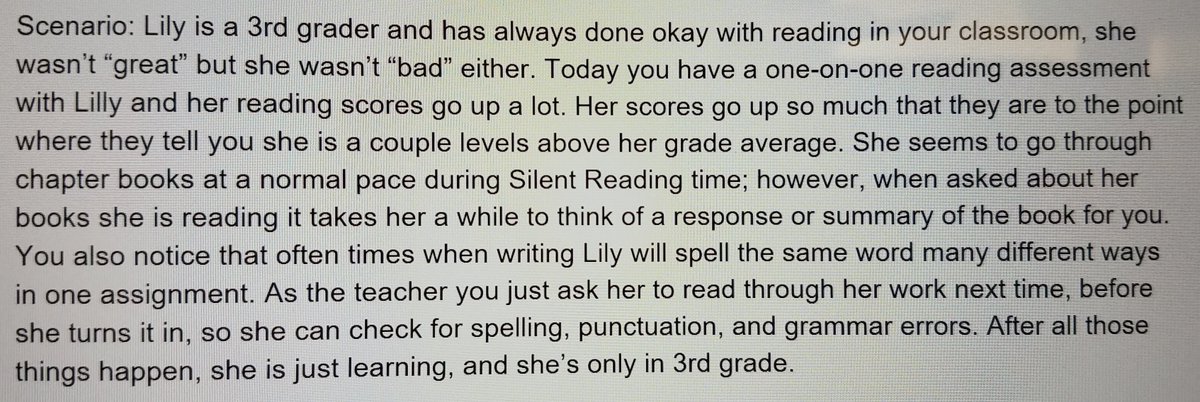 ChloeSteffel's tweet photo. Q6: Do you see something wrong with this scenario and if you do, how can you help? #EDUC281 #ADHDLD https://t.co/VOrbEOQ6tX