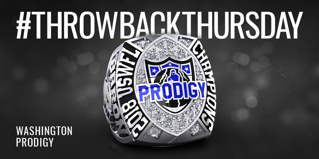BaronRings's tweet photo. #ThrowBackThursday to the ladies of @WashProdigy - 2018 #USWFL Champions! Good luck on your upcoming season! https://t.co/7b7L0Ko0yw