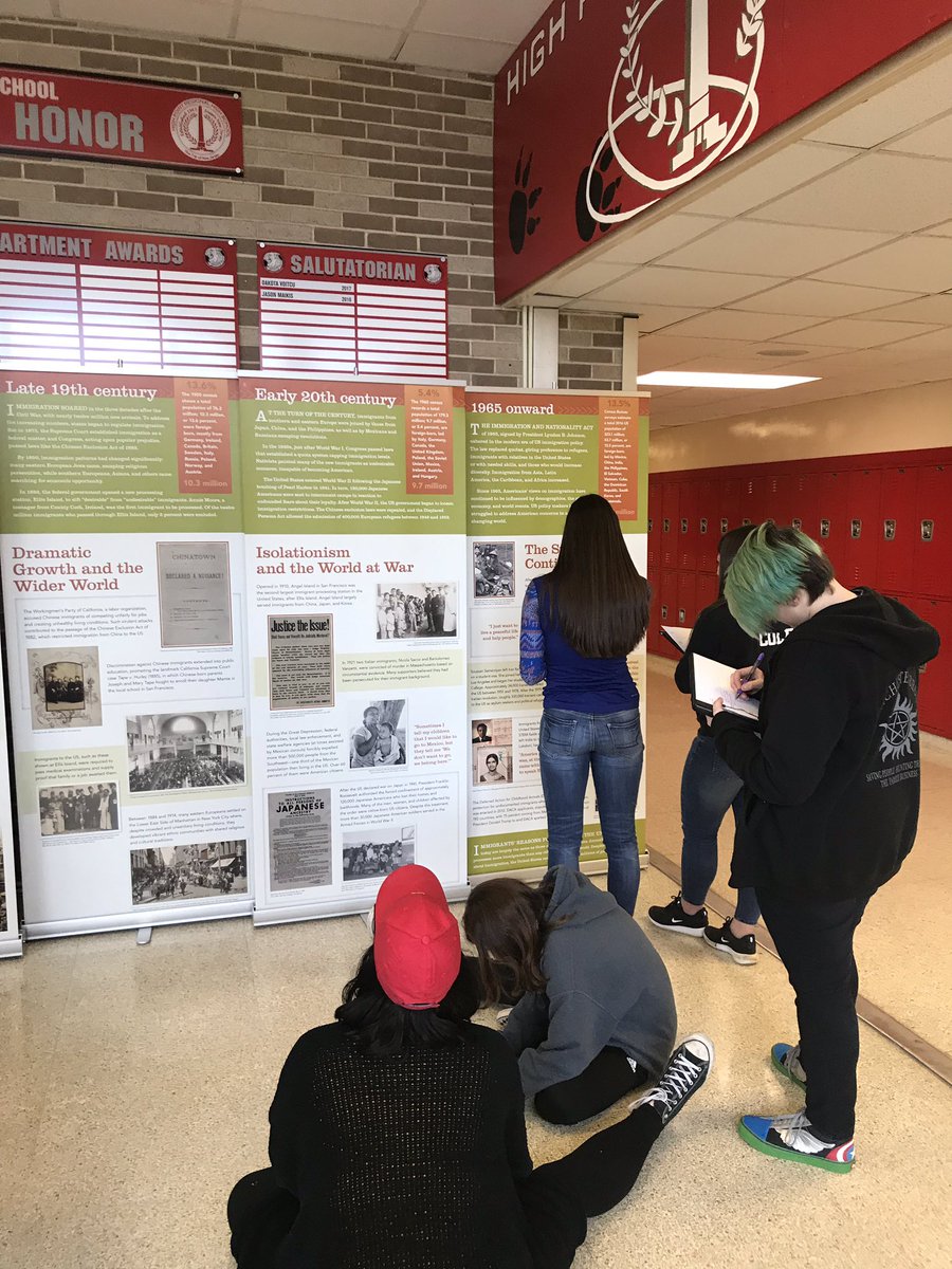 hprhs_julianne's tweet photo. Immigration: An American Story! Check this out in the main hallway! #TopOfNJ #ImmigrationInAmerica  @HPRwildcats @JonTallamy @kloyola https://t.co/qtNaPaRRpX