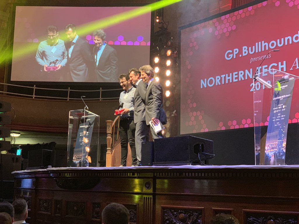 Holy moly! We won the @GPBullhound’s #NorthernTechAwards Northern Star’s award. So much word. Such award. Well done to the whole team @harksys  and thank you to everyone including @MerciaTech.