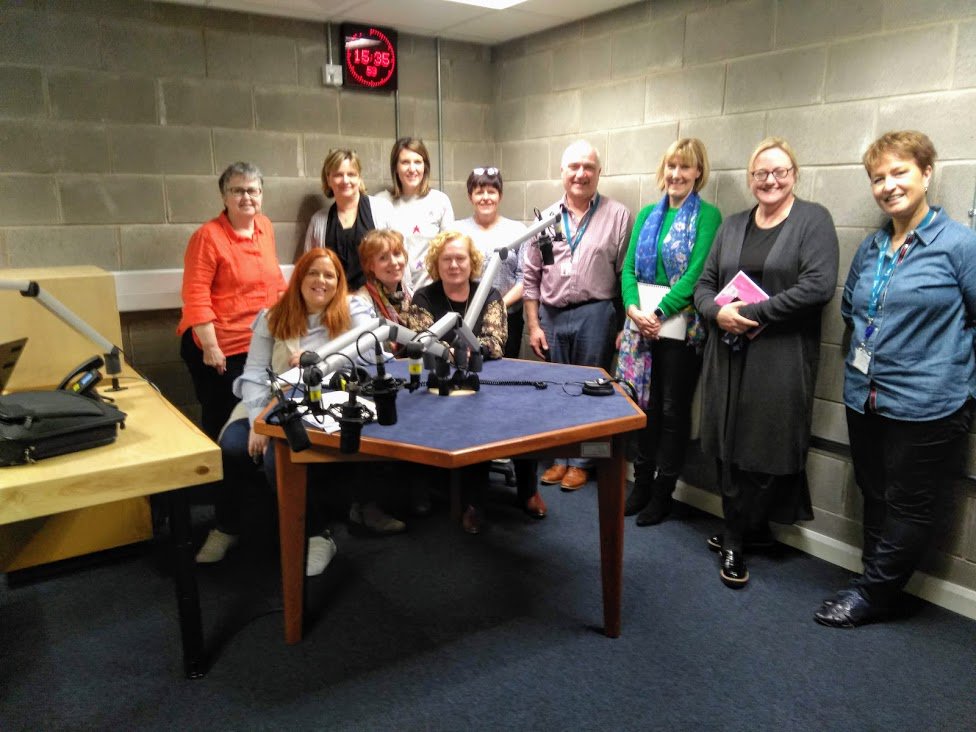 DeenyPg's tweet photo. @UlsterUniNurse  Teletriage Nurses doing role play and voice analysis in the radio studio Coleraine https://t.co/uS0WHrn2gy