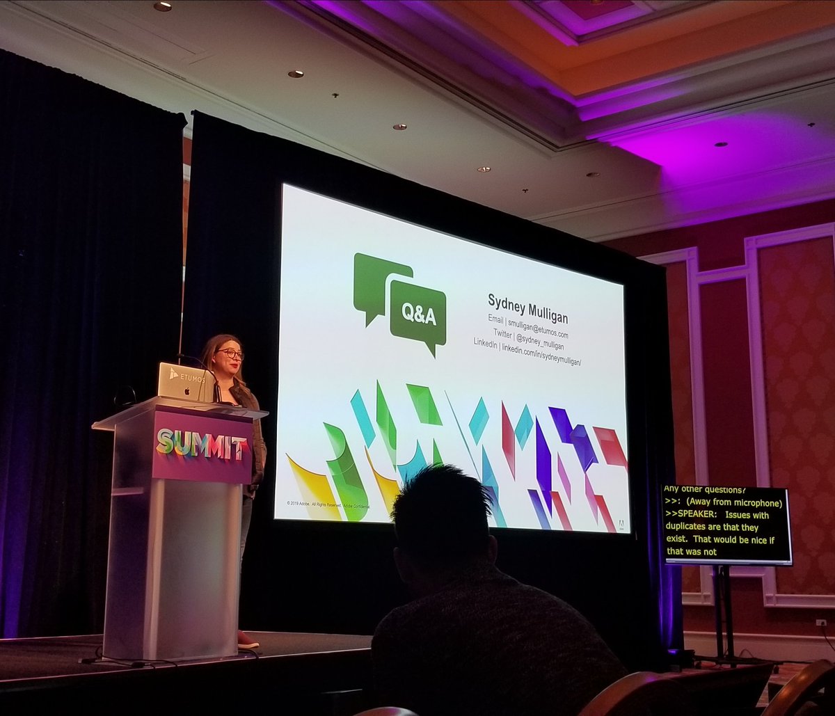 Great #AdobeSummit session @sydney_mulligan!
