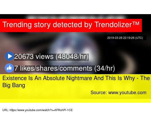 Existence Is An Absolute Nightmare And This Is Why - The Big Bang #www.twitter.com/upisnotjump... virtualreality.trendolizer.com/2019/03/existe…