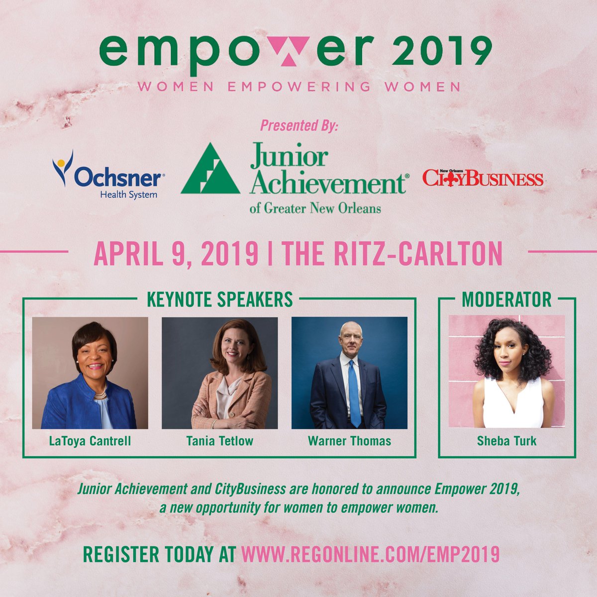 We're so excited to present Empower 2019, a new and incredible opportunity for women to empower women in #NOLA. The program will include powerful testimonials, panel discussion &amp; mentoring circles led by former <a href="/City_Business/">New Orleans CityBusiness</a> Women of the Year. Register at regonline.com/EMP2019