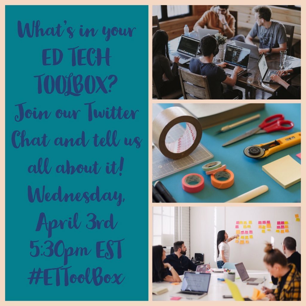 goffredisetgo's tweet image. Coming up in about a week! Please join me, @jsmith2519, @JessicaRHughes1, @MsMcGinley1, and @techub22 for our #TwitterChat about #EdTech tools! See what cool websites, apps, and programs you can add to your #ETToolBox! #ET630T2 😄