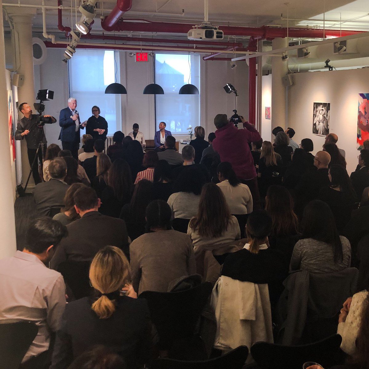 FXCollaborative's tweet photo. It's a packed room for a special presentation by Kimberly Dowdell, President of @NomaNational—sponsored by FXWomen and Ennead Lab. Kimberly shares how her career trajectory has been guided by her commitment to equitable development and community-based design. @nycobaNOMA https://t.co/9T5bCKL3vJ