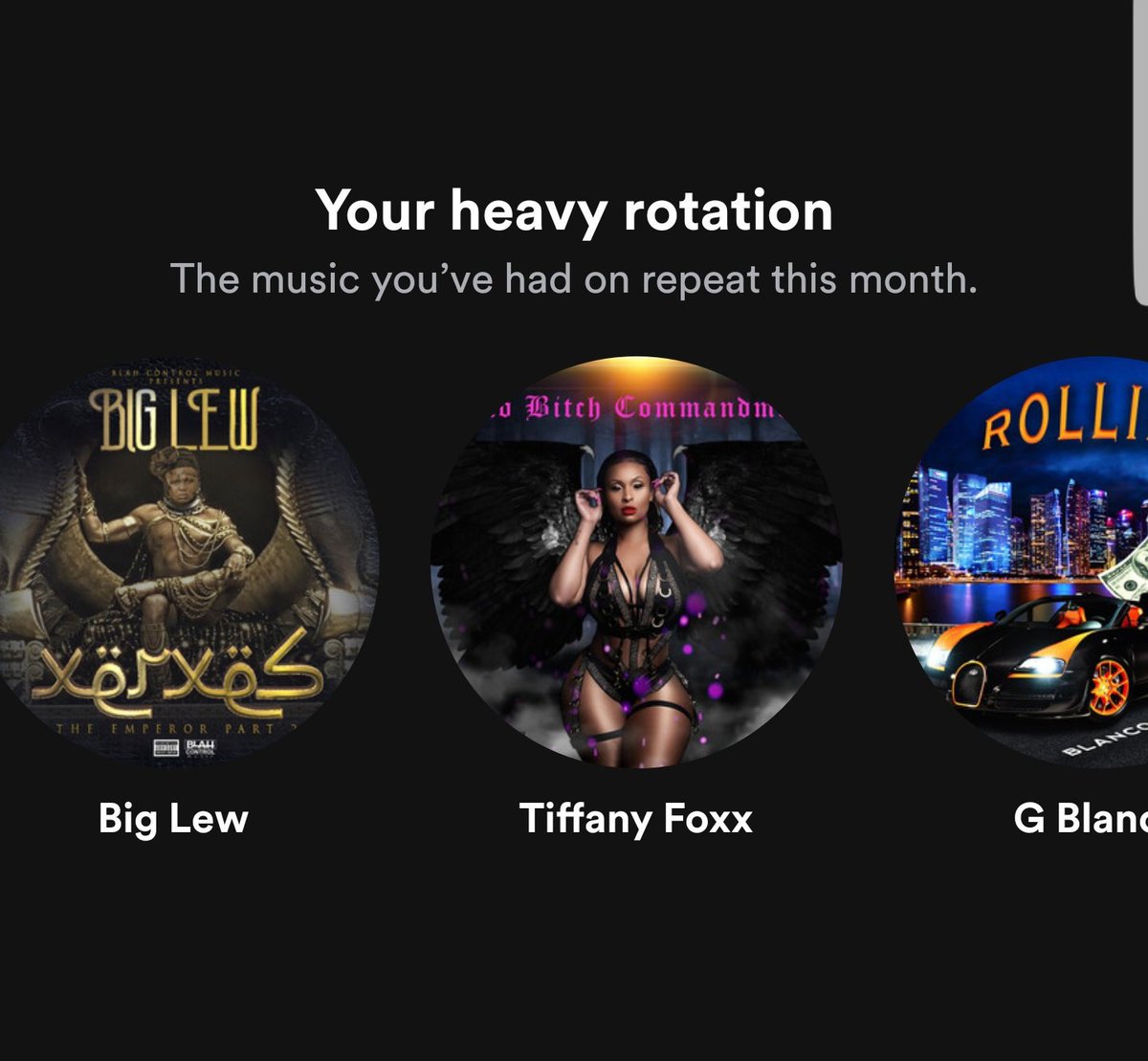 KTownLilKimFan's tweet photo. What's in heavy rotation on your @Spotify account? Drop pics in the comments
#GoAwff #Funeral #Rolling #Bitches #Money #PutDatPressureOnEm https://t.co/6l0quQ9jRp