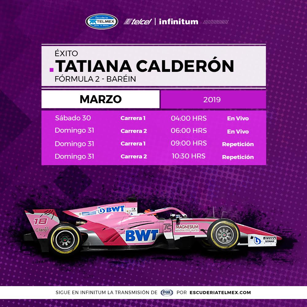 ¡Sigue a <a href="/TataCalde/">Tatiana Calderon</a> en su debut en la @FIA_F2 en vivo desde nuestro sitio!