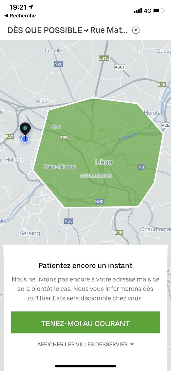 Wallifornia_'s tweet photo. @Uber_BE Vous pourriez faire un effort, je suis à 200m de la zone de livraison ! 😂 https://t.co/xG9Fo8ahUk