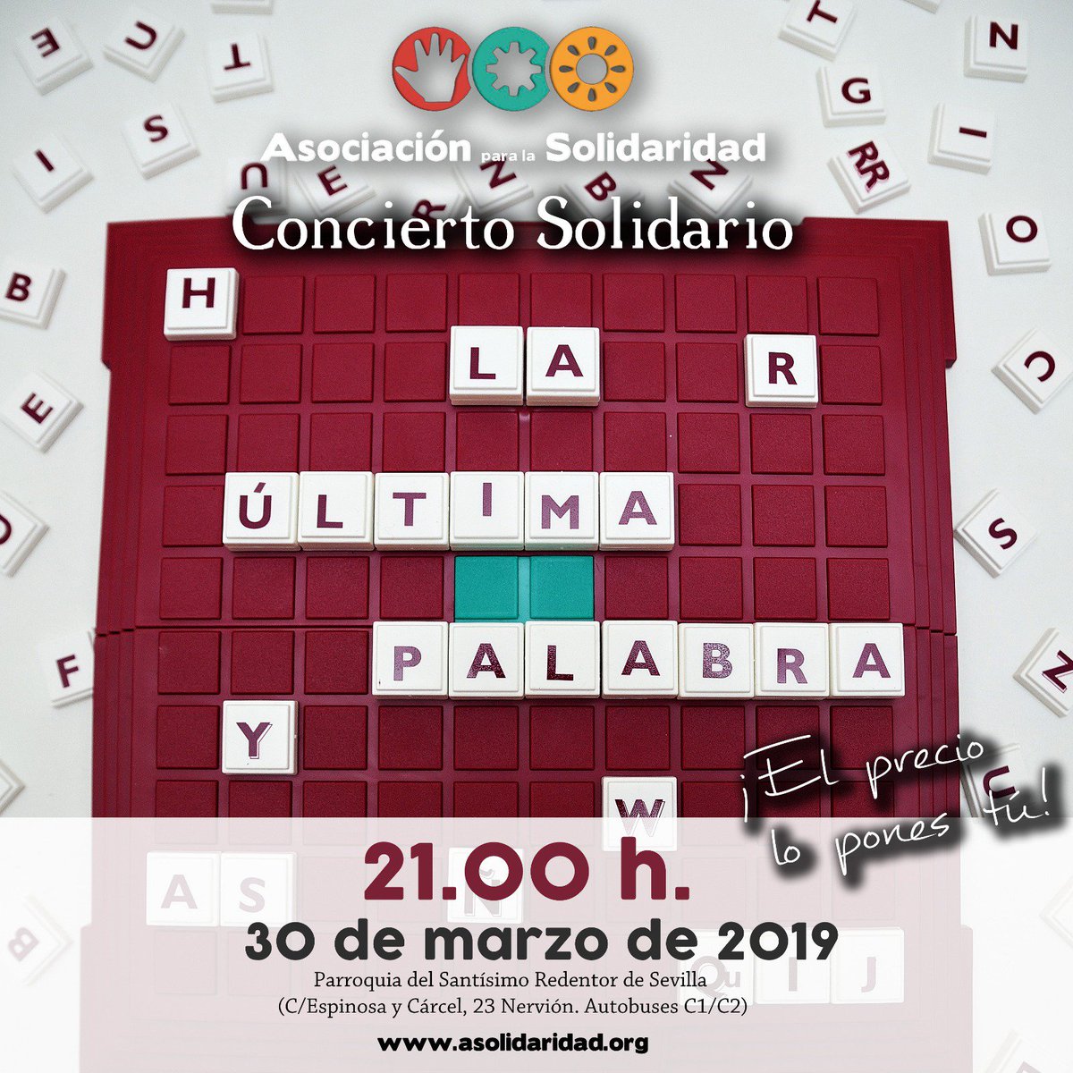 FJorgeAguilar's tweet photo. No hay mejor plan que asistir al concierto solidario de @Sevilla28 este sábado a las 21 horas. Música, bailes y teatro en directo para que disfrute toda la familia. ¿El precio? Lo pones tú! https://t.co/krqn3i32tH