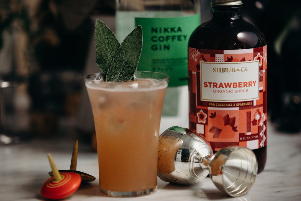 hotalingandco's tweet photo. .@NikkaWhiskyUSA Coffey #Gin + @ShrubandCo Strawberry Shrub + sage is a delicious and fragrant combination. https://t.co/T8UH0iDT7L