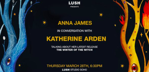 LushLifeEN's tweet photo. Heads up #LushBookClub'bers! Conversation will be taking place on the tag, rather than this account tonight - we want to share the spotlight with you! Share your thoughts &amp; vibes for tonight's event. We're excited to host @arden_katherine for the third time! #WinterOfTheWitch https://t.co/P0YOk0LQvI