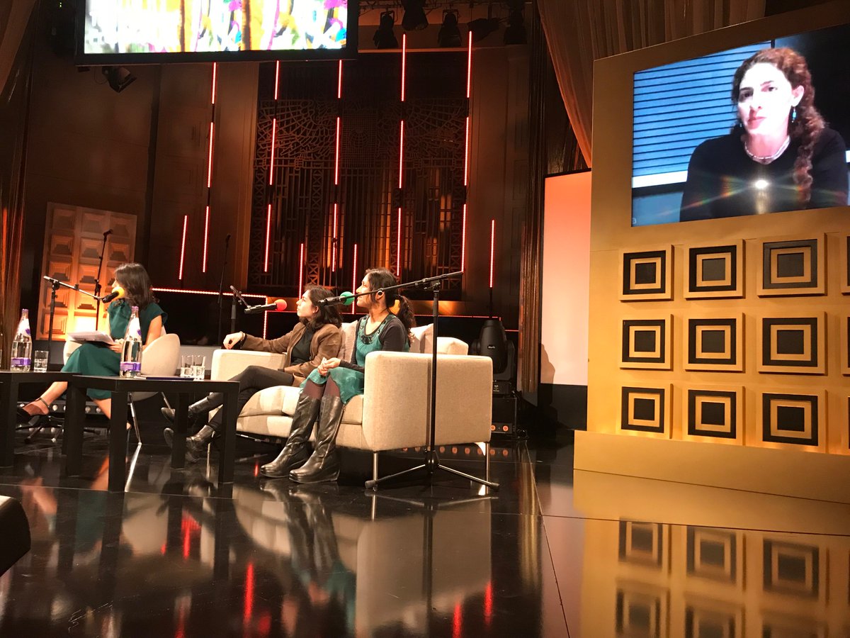 Amazing to share this platform with so many women I admire <a href="/AnnemarieJacir/">Annemarie Jacir</a> <a href="/oddcamel/">Ahd Kamel عهد كامل-</a> <a href="/BBCNawal/">Nawal Al-maghafi نوال المقحفي</a> and Mariakenzi Lahlou! Tune into The Cultural Frontline on <a href="/bbcworldservice/">BBC World Service</a> this Saturday at 18:30 to hear our discussion on Women's Stories in Arabic Cinema <a href="/BBCArabicFest/">BBC Arabic Festival</a>.