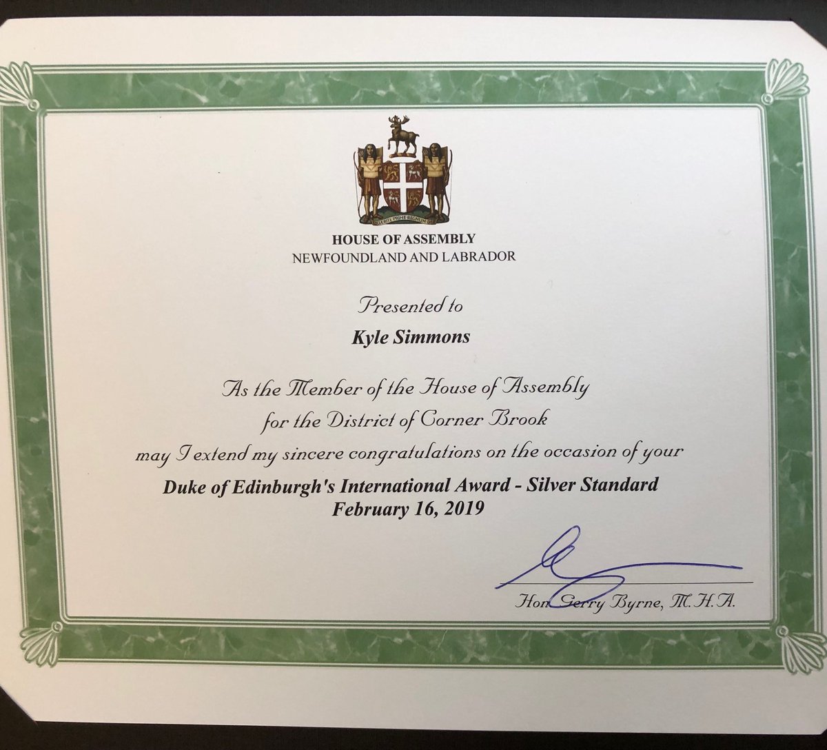 ClydeGSimmons's tweet photo. My Son received this today. A big thank you to the Duke program and the Minister Byrne. Greatly appreciated https://t.co/vYVB8fETbR