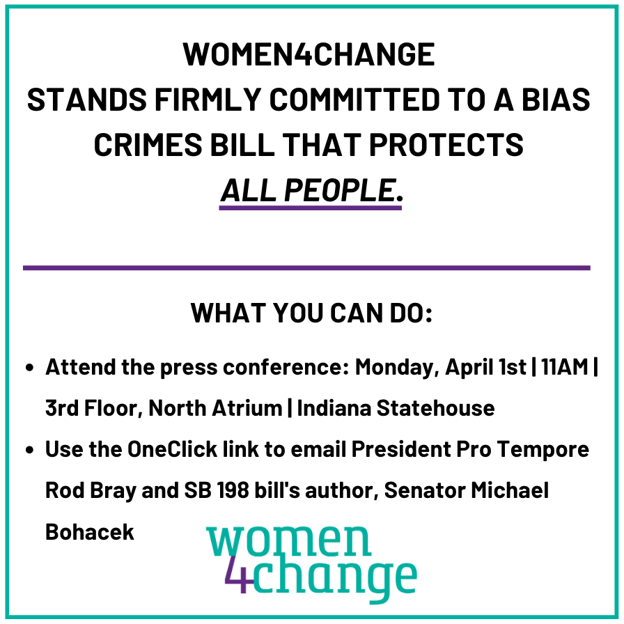 IndianaForward's tweet image. Indiana Forward member @Women4Change is hosting a press conference this Monday, April 1, from 11-11:30 a.m @ the Indiana Statehouse North Atrium, 3rd Floor. Speakers from W4C, Indiana Forward, &amp;amp; women/advocates from around IN will call on Indiana lawmakers to dissent to SB 198.