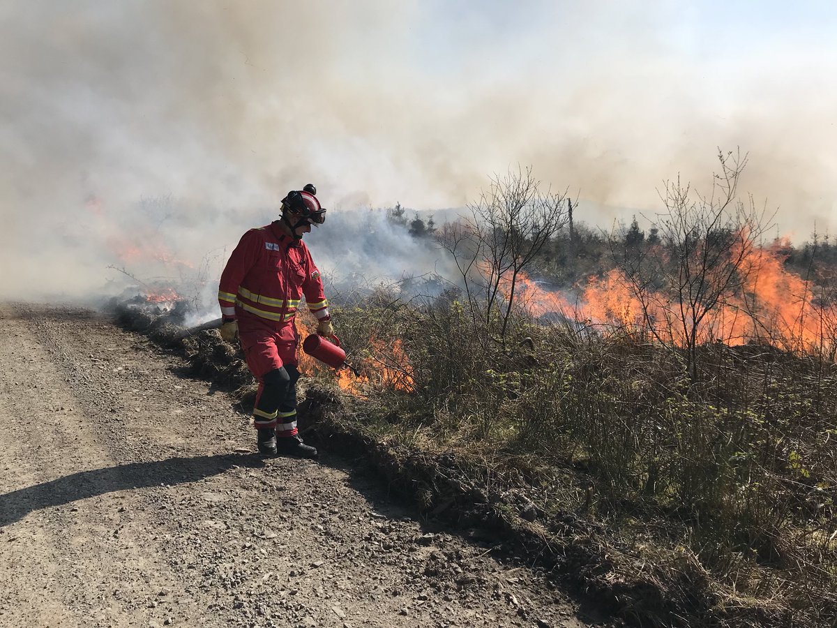wildfire_craig's tweet photo. Deliberate wildfire today,20 hectares on very steep difficult terrain,left side of fire extinguished using wildfire burn team, right side allowed to burn Into mature trees which are to wet to burn.using minimal resources to great effect👍🏻@SWFireandRescue https://t.co/I0s9xTARyQ