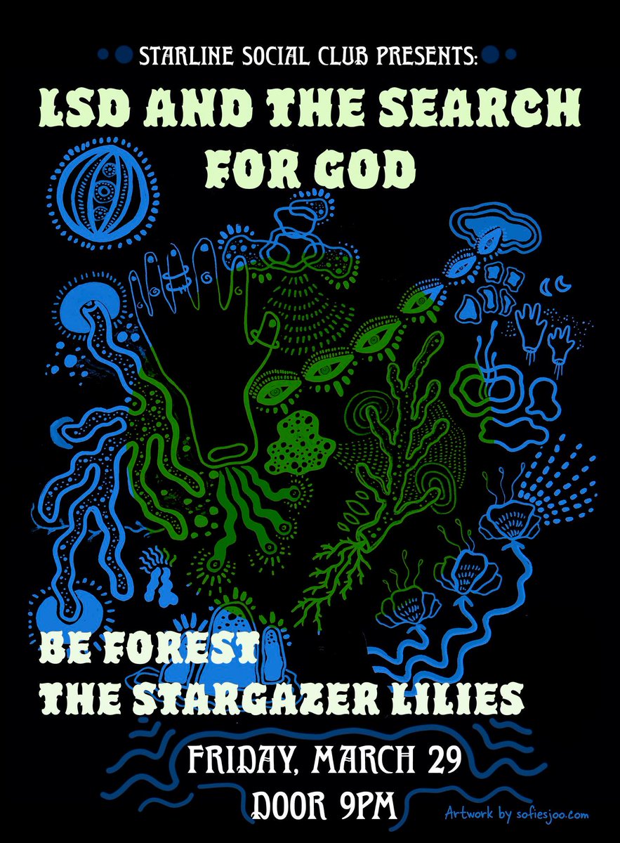 OAKLAND CA TOMORROW: Fri, March 29 w/ <a href="/beforest3/">BE FOREST.</a>, The Stargazer Lilies, and light art all night by Zachary J Rodell.. facebook.com/events/2391893…