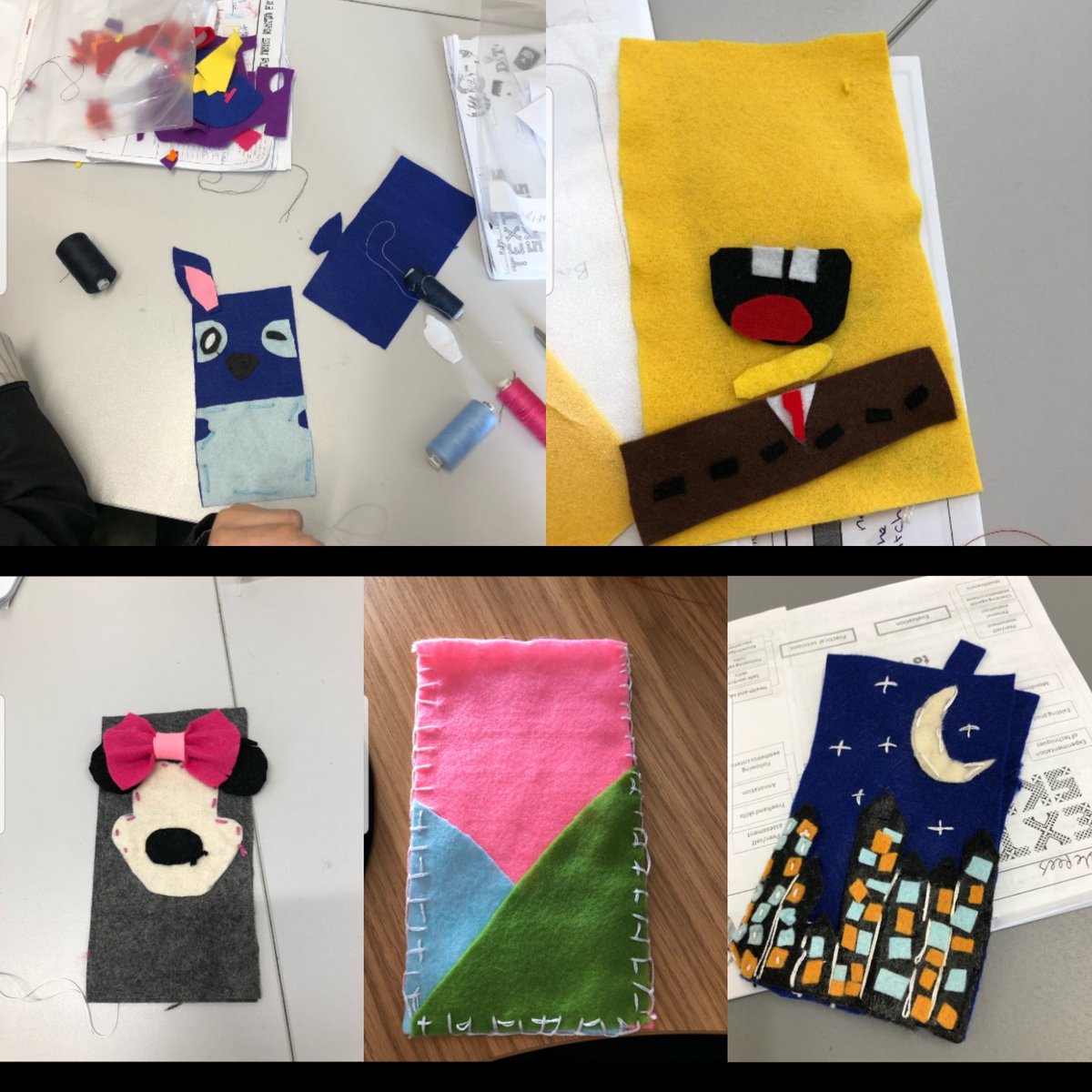 DT_ACS's tweet photo. 7G1 working hard on their phone case designs #creativedesign #handembroidery #felt #textileskills #fabclass https://t.co/Zud9o7OR4t