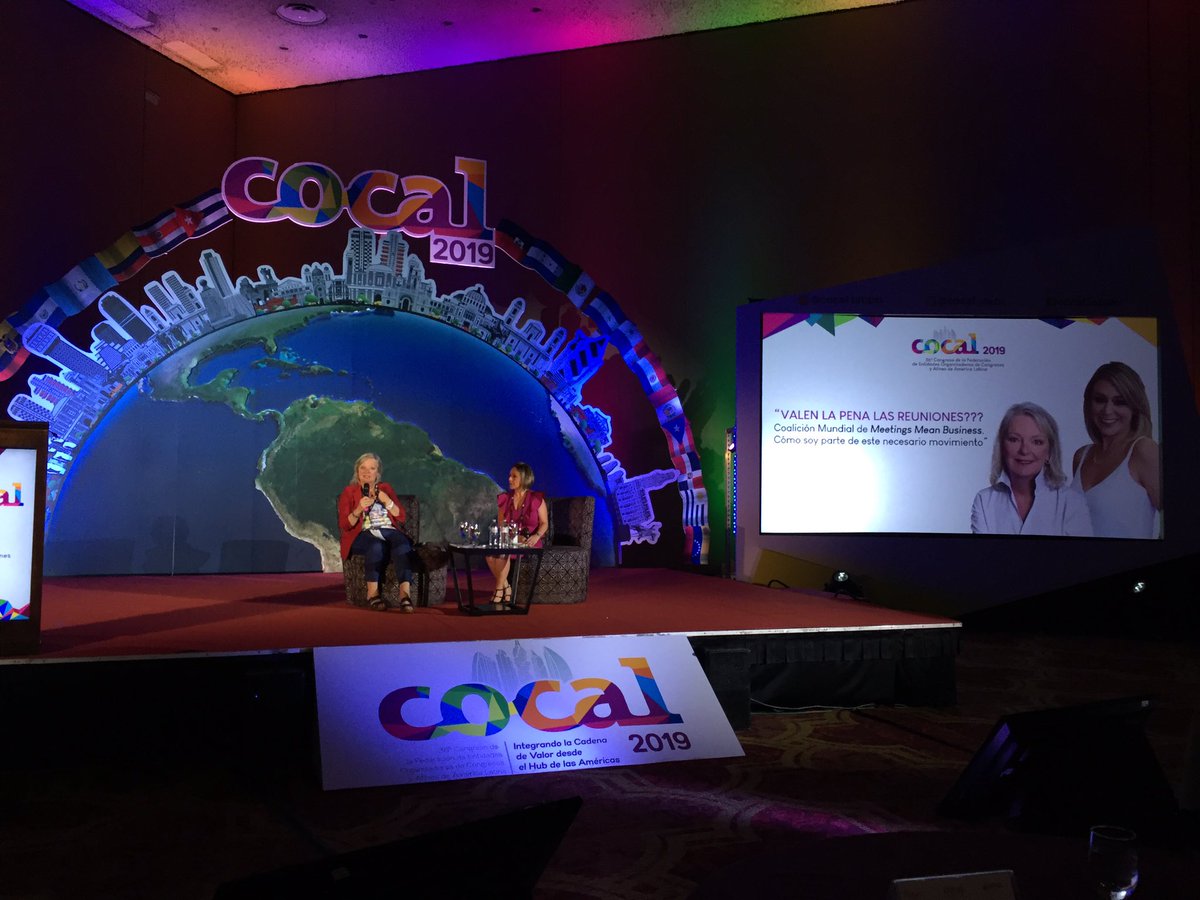 COCAL_ASOC's tweet photo. @mcmagtweet En nuestro reciente congreso anual #cocal2019, Heidi Welker secretaria del @MtgsMeanBizCA y nuestra past president @batresali invitaron a más de 200 #EventProfs de Latinoamérica a participar en el #GMID19! #ChatMC https://t.co/7DCLm2Ao9r
