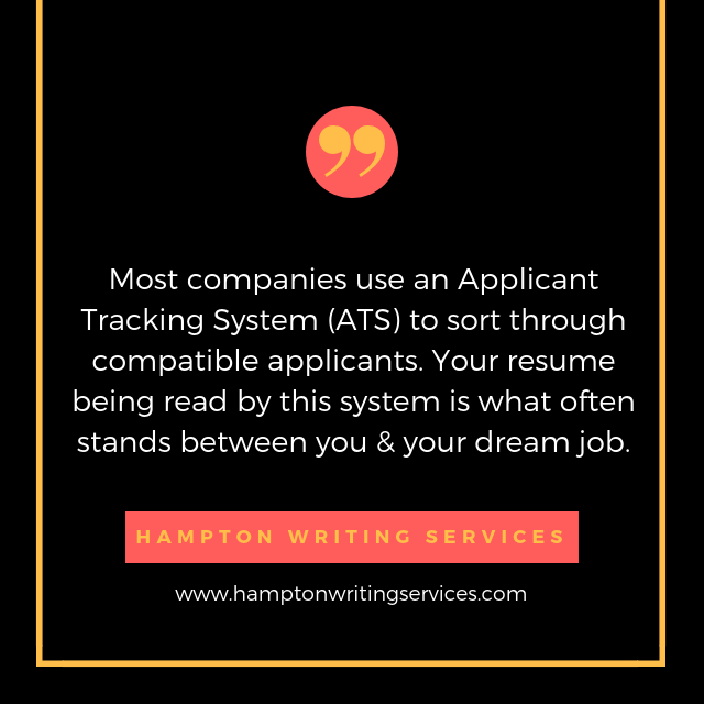 HamptonWriting's tweet photo. Most high profile companies today use what is known as an Applicant Tracking System to sort though compatible applicants for open positions. This system is also known as ATS and can be extremely difficult to pass through should you not be skilled in this area. #ATSCompatible https://t.co/wKzFfYxSXj