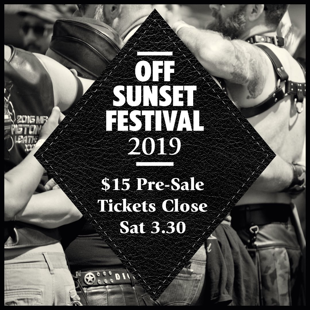 OffSunsetFest's tweet image. Last call for Pre-Sale Tickets! Save $5 and get them online now. $20 cash at the door. 
Tickets: bit.ly/OffSunset2019T…