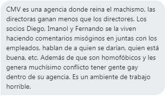 MeTooAgenciasMx's tweet photo. Agencia CMV. 

#Metoo #MeTooMx #MeTooAgencias #MeTooAgenciasMéxico #MeTooCreativosMexicanos https://t.co/qNA7DcY3Kp
