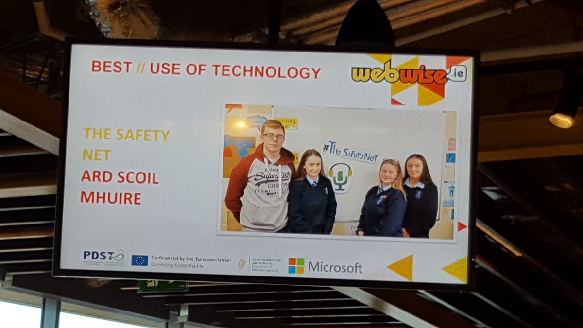 ASM_Limerick's tweet photo. Sarah was proud to collect the 2019 #SIDAwards for Best Use of Technology on behalf of @keepitpgysi &amp; #ASM! Thanks to @Webwise_Ireland &amp; @PDSTie for the honour, @MS_eduIRL for hosting in their iconic #MSDreamSpace, &amp; to @msajolliffe for her kind words about #TheSafetyNet podcast! https://t.co/qSj9eaAZNs