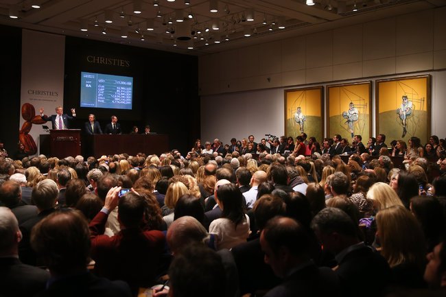 nedmaude's tweet image. #TBThursday … can’t remember the year … but can not imagine being at this auction … or to see this triptych live  #FrancisBacon 
#gtkned