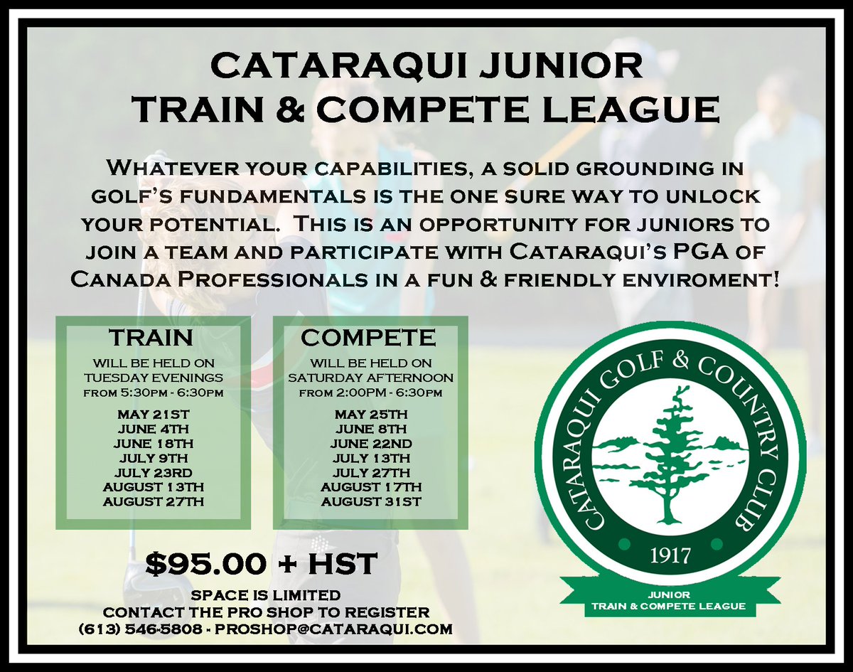 Catgandcc's tweet photo. Excited to add a new Train and Compete program for our junior golf members. Contact the Proshop today to register! https://t.co/zowCYt70M7