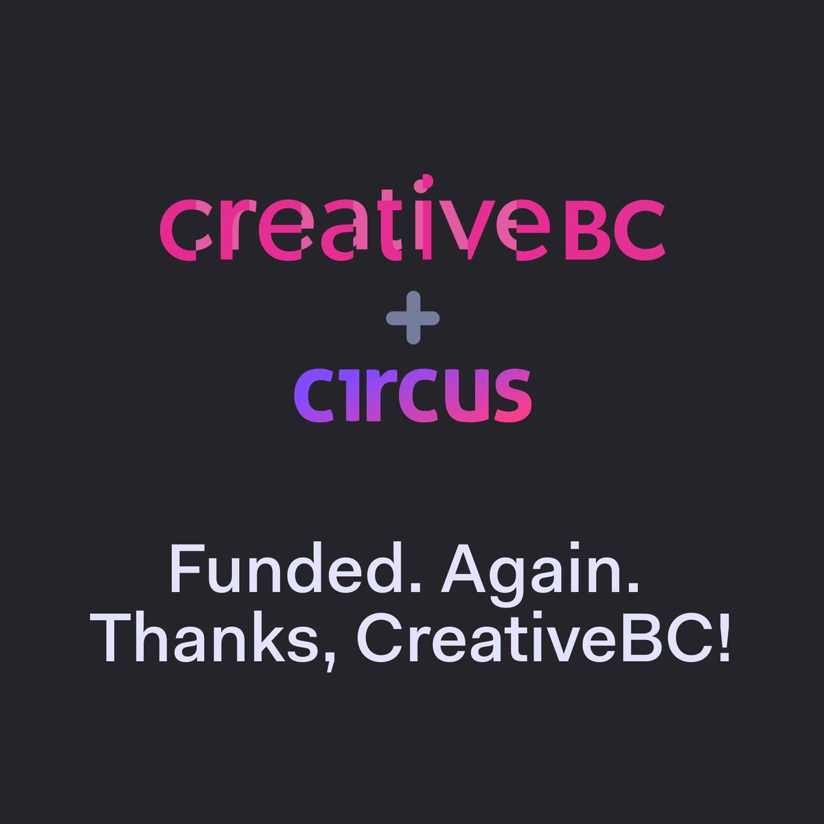 CircusHR's tweet photo. HUGE announcement on walkie!! โ In addition to the @CMF_FMC, we've also JUST been funded by @creativebcs for the #InteractiveFund! Thanks to Canada's funding agencies for believing and trusting in us to change the way we do HR in film! Read more here: https://t.co/n1HGZzaYEL https://t.co/92Mf2hYu5w