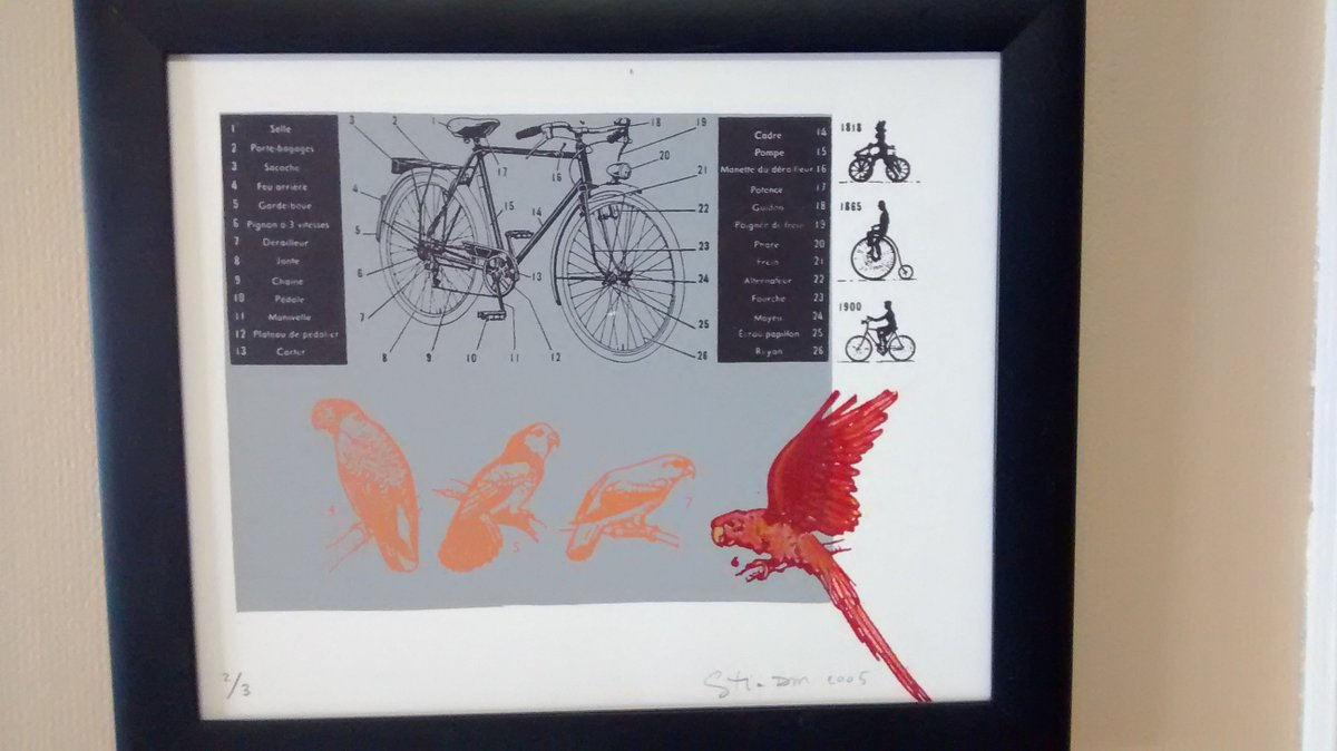 nedmaude's tweet image. #TBThursday … art of a different kind at nedHQ … this is #thriftstoreart … nice original print that reminds of patent drawing … now floats in shadow box at ned … #gtkned