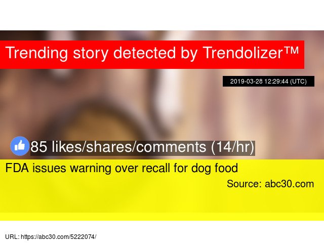 atheistolizer's tweet photo. FDA issues warning over recall for dog food https://t.co/U2P1pysq0H https://t.co/MbxI1vaGOY