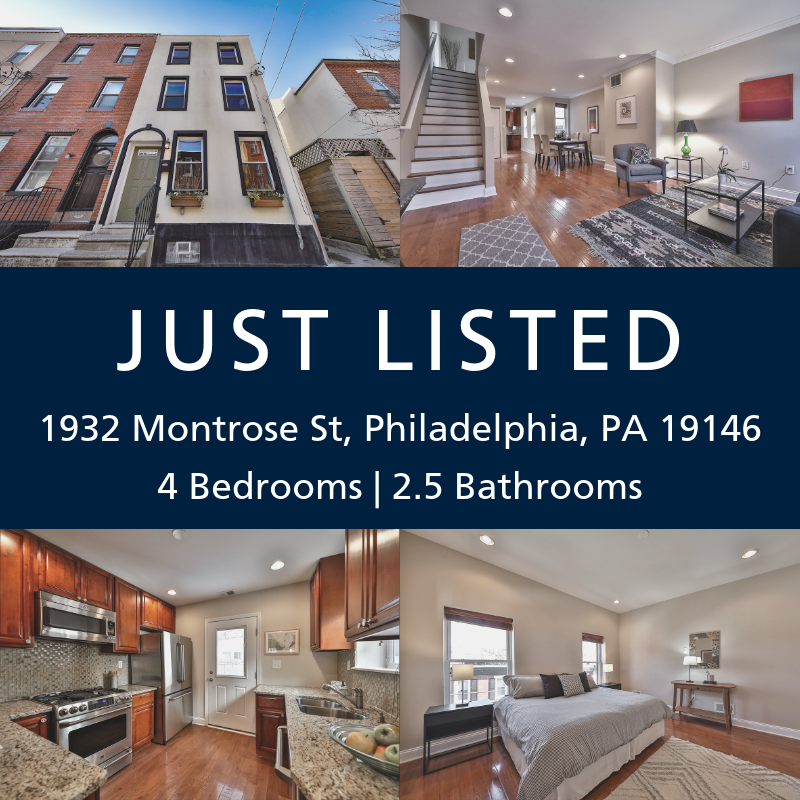 EWRhomes's tweet photo. Just Listed: 1932 Montrose St, Philadelphia, PA 19146 ๐
$599,000 | 4 Bedrooms | 2.5 Bathrooms
โ#justlisted #listed #newlisting #listing #home #homesweethome #graduatehospital #philadelphia #philly #southphila #realestate #ewrhomes https://t.co/EEnx2xq2Nt