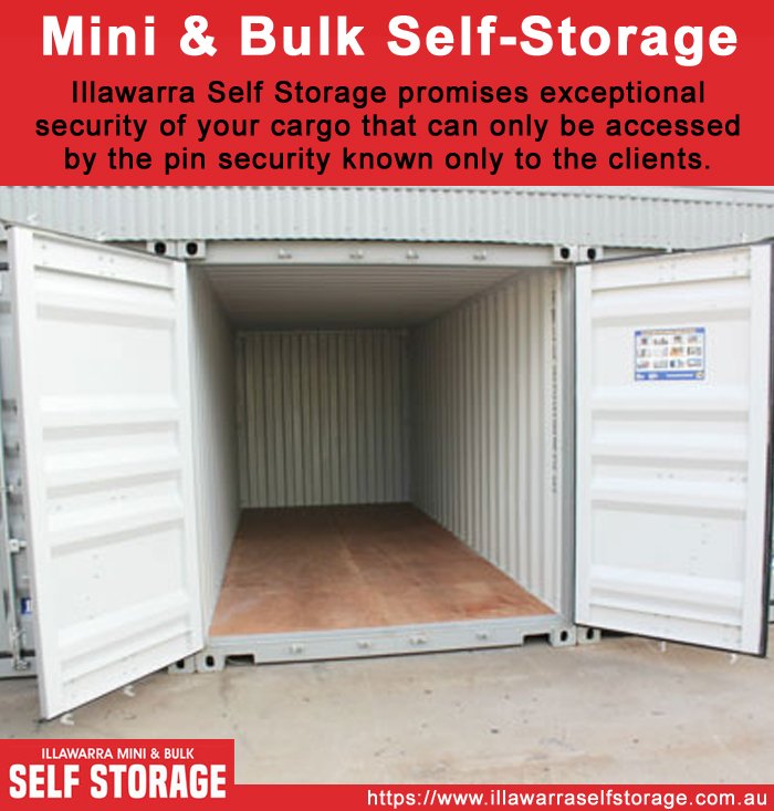 Are you worried about the storage of your bulk or valuable small items? Illawarra Self Storage promises exceptional security of your cargo that can only be accessed by the pin security known only to the clients.
#SelfStorageInAustralia #SelfStorageUnits #StorageRentalAustralia