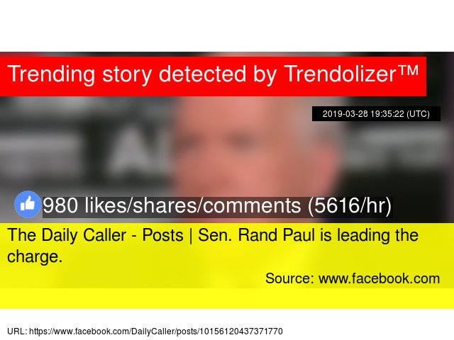 RandPaulizer's tweet photo. The Daily Caller - Posts | Sen. #RandPaul is leading the charge. #dailycaller https://t.co/bcIHaWpdHF https://t.co/smE1DsVO8U