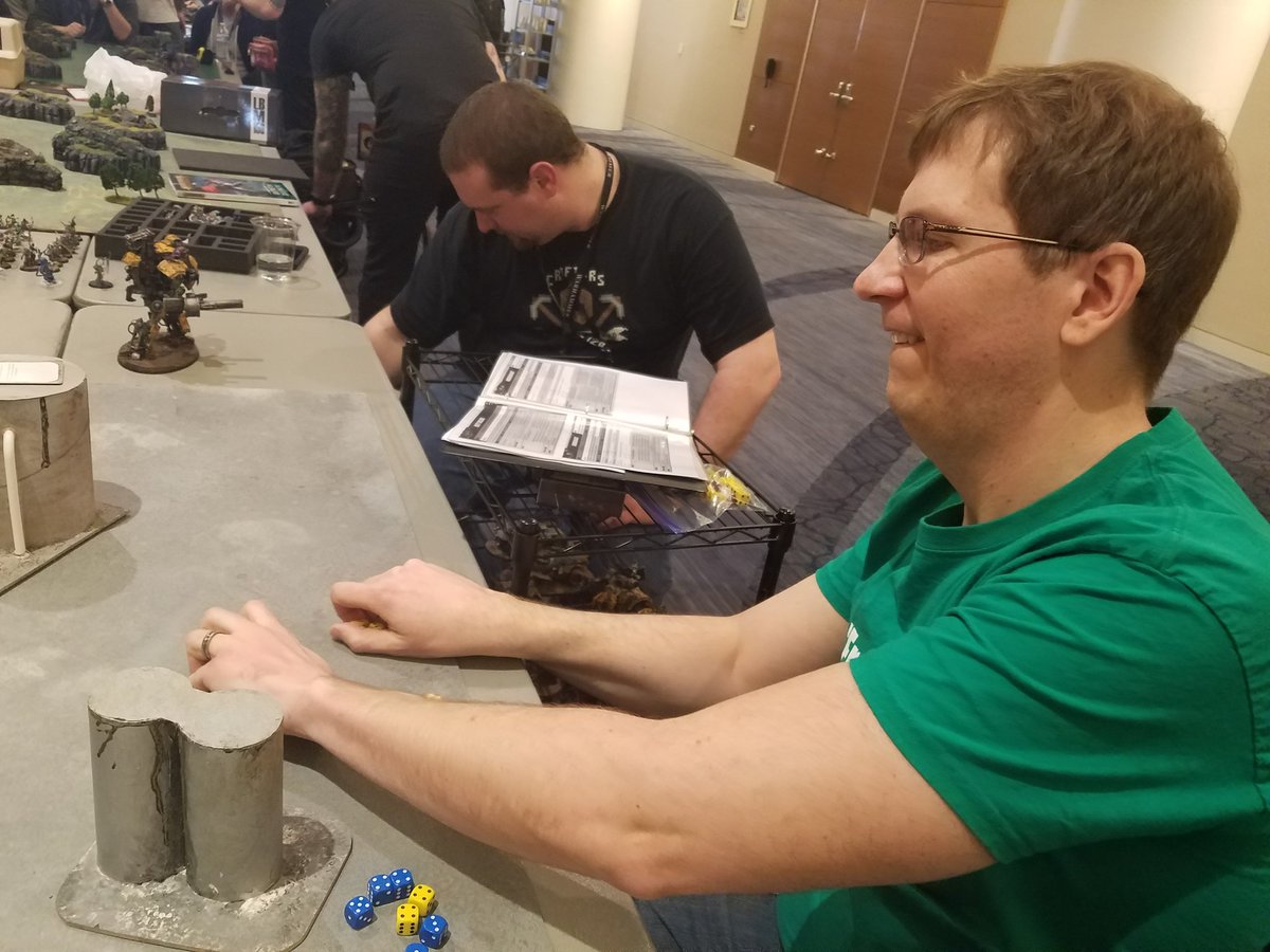 TheLonelyHavoc's tweet photo. Lots of dreads and not so many ork walkers left! #RobotVSRobot #AdeptiCon2019 #warmongers https://t.co/5xMT5C26hP