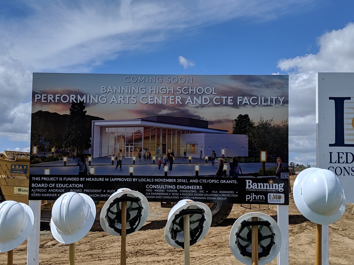 patelmac's tweet photo. @Banning_USD Ground Breaking for Performing Arts and Construction Academy https://t.co/p4lA3oc3G8
