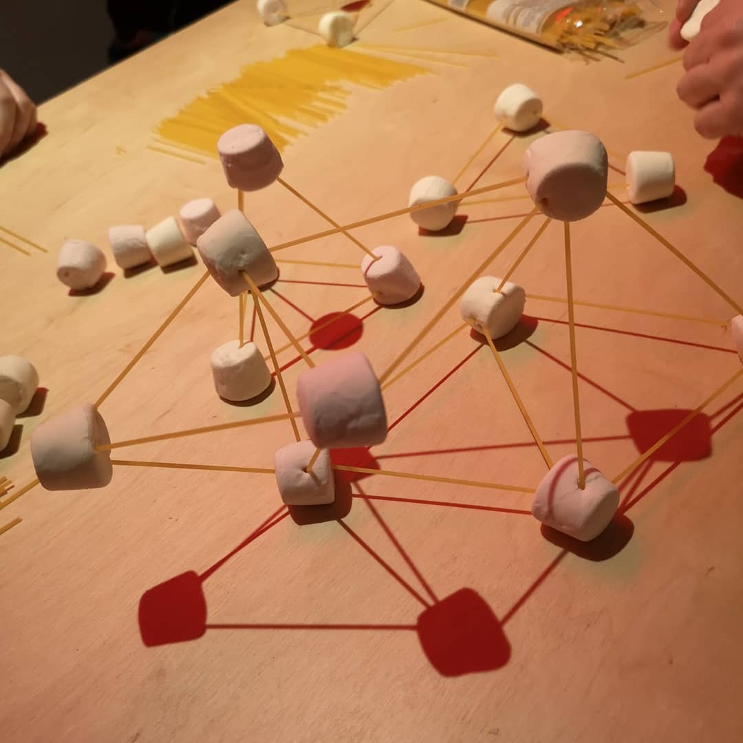 Off we go! #spaghettimarshmallowchallenge