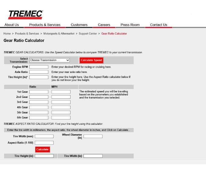 Tremec's tweet image. Figuring out which rear gear ratio is best for your TREMEC transmission is easy when you use the TREMEC Gear Ratio Calculator. bit.ly/2CjwlvE