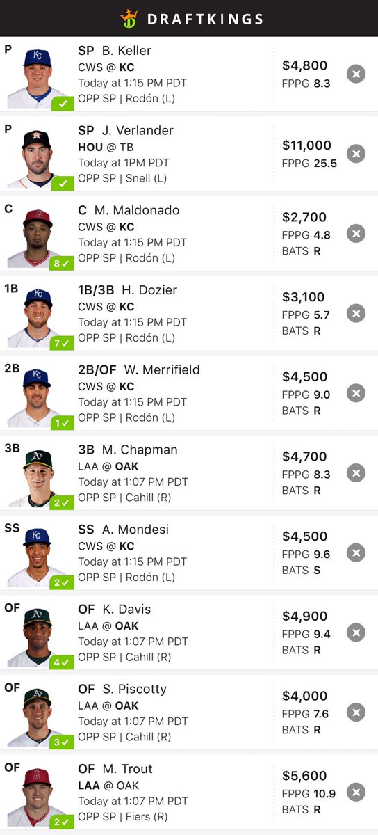 ViceDfs's tweet photo. MLB dk main #dfs #nhl #mma #nbas5 #mlb #free #freelines #FanDuel #draftkings #fd #dk #teamvice #dfslineup #freebie #mma #fantasy #lines #nba #esports #nascar https://t.co/jVtPfDSdHZ