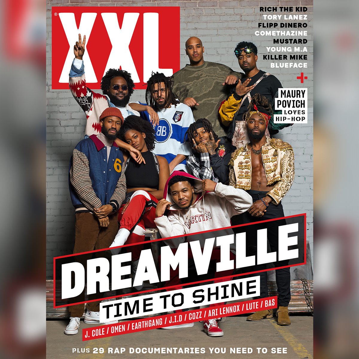 XXL's tweet photo. 🚨 NEW XXL ISSUE 🚨

@JColeNC and the entire Dreamville roster—@Bas, @cody_macc, @EarthGang, @JIDsv, @lute_west9, @omen and @AriLennox—grace the cover of XXL magazine's spring 2019 issue.

Get all the details here ➡️ https://t.co/H6zbsgS4a3 https://t.co/RUhREzxagV