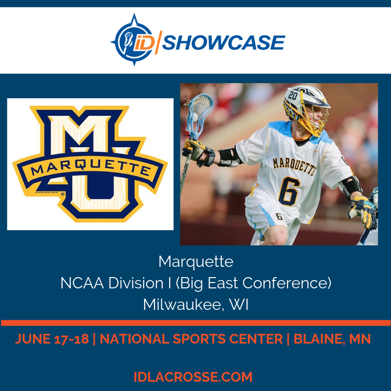 RealiDLacrosse's tweet photo. Coach Brundage has been a staple at the iD Showcase, and Marquette will be back again in 2019! The Golden Eagles have FIVE Minnesota players on their roster! #iDdifference https://t.co/3SKTnSPmbV https://t.co/fLYrcxSslx